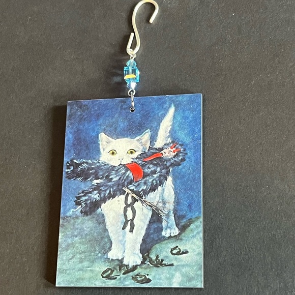 Krampus Cat Yule Ornament, Solstice Ornament, Krampus vs Kitty xmas Ornament - Picture 2 of 11